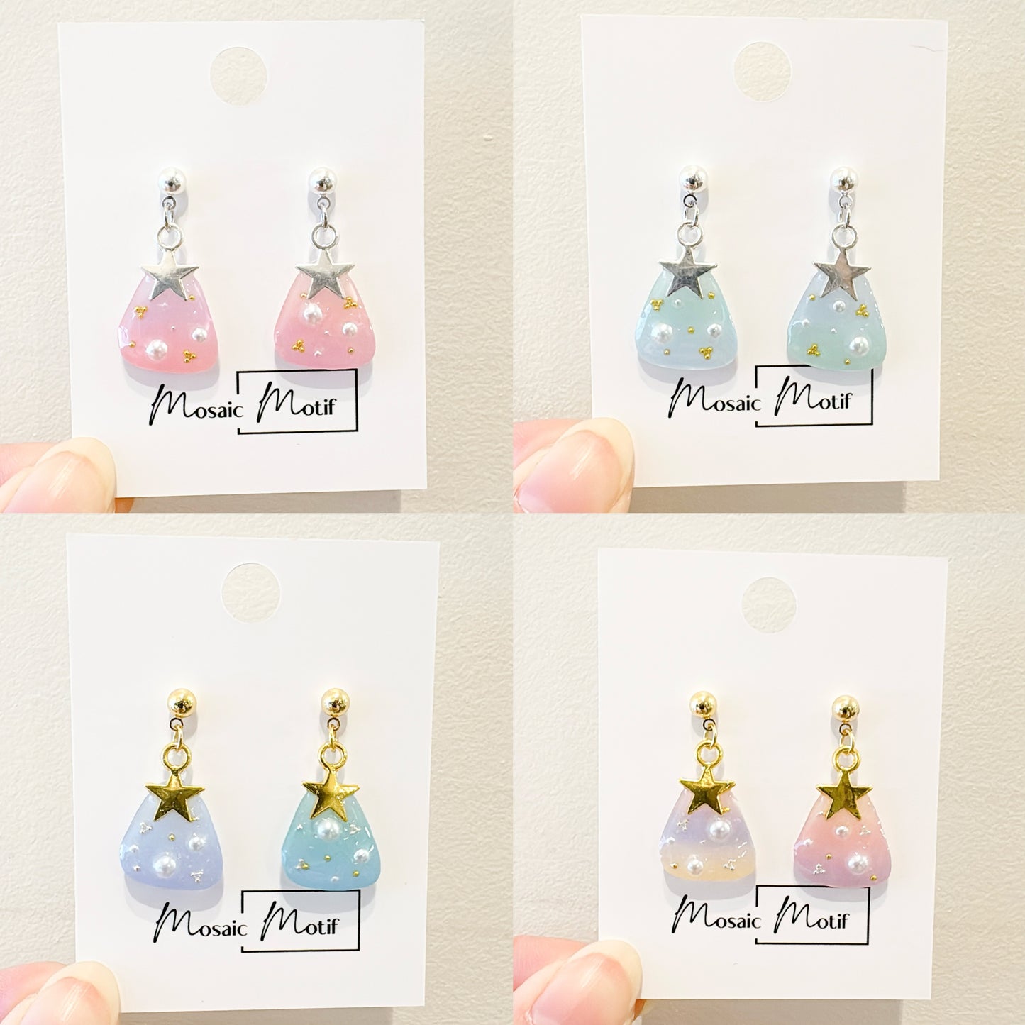 Xmas tree cutie earrings (Pearl)