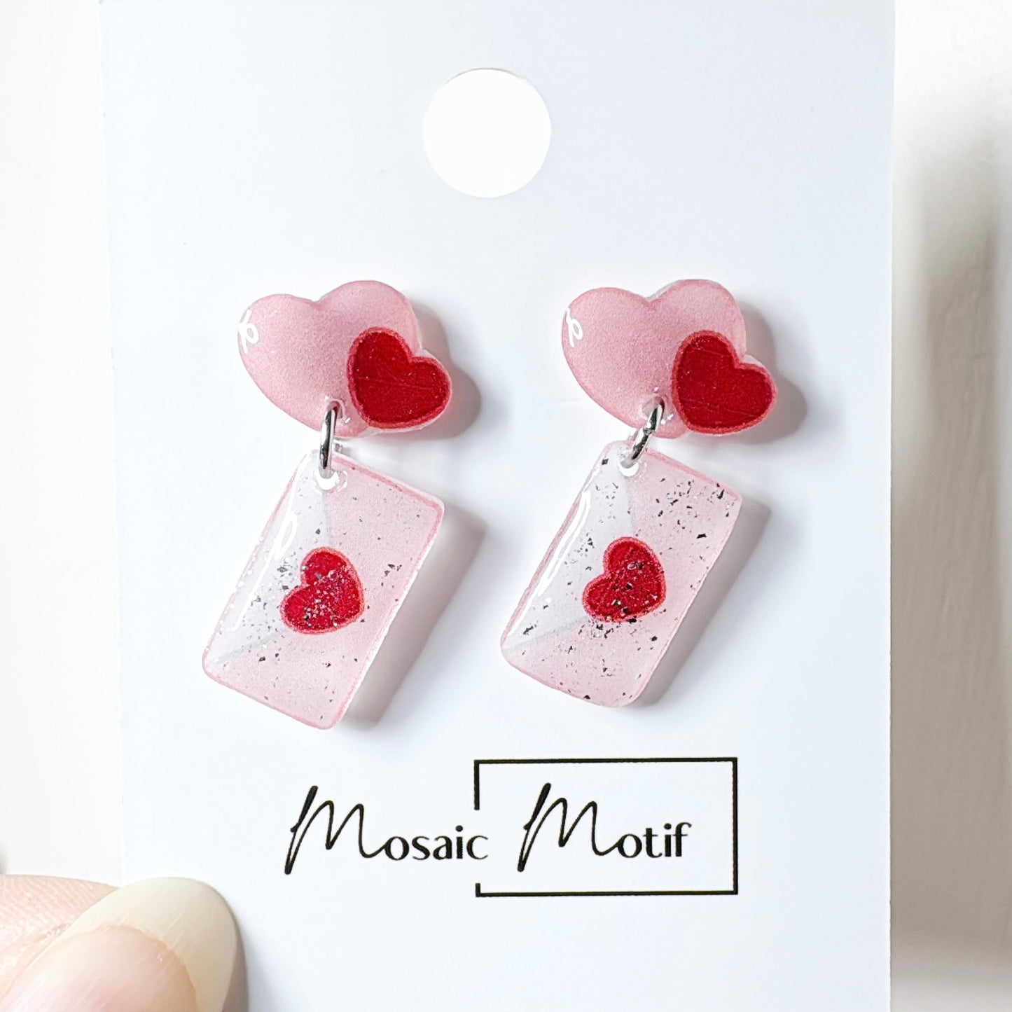 Heart mail dangle earrings (multiple styles)