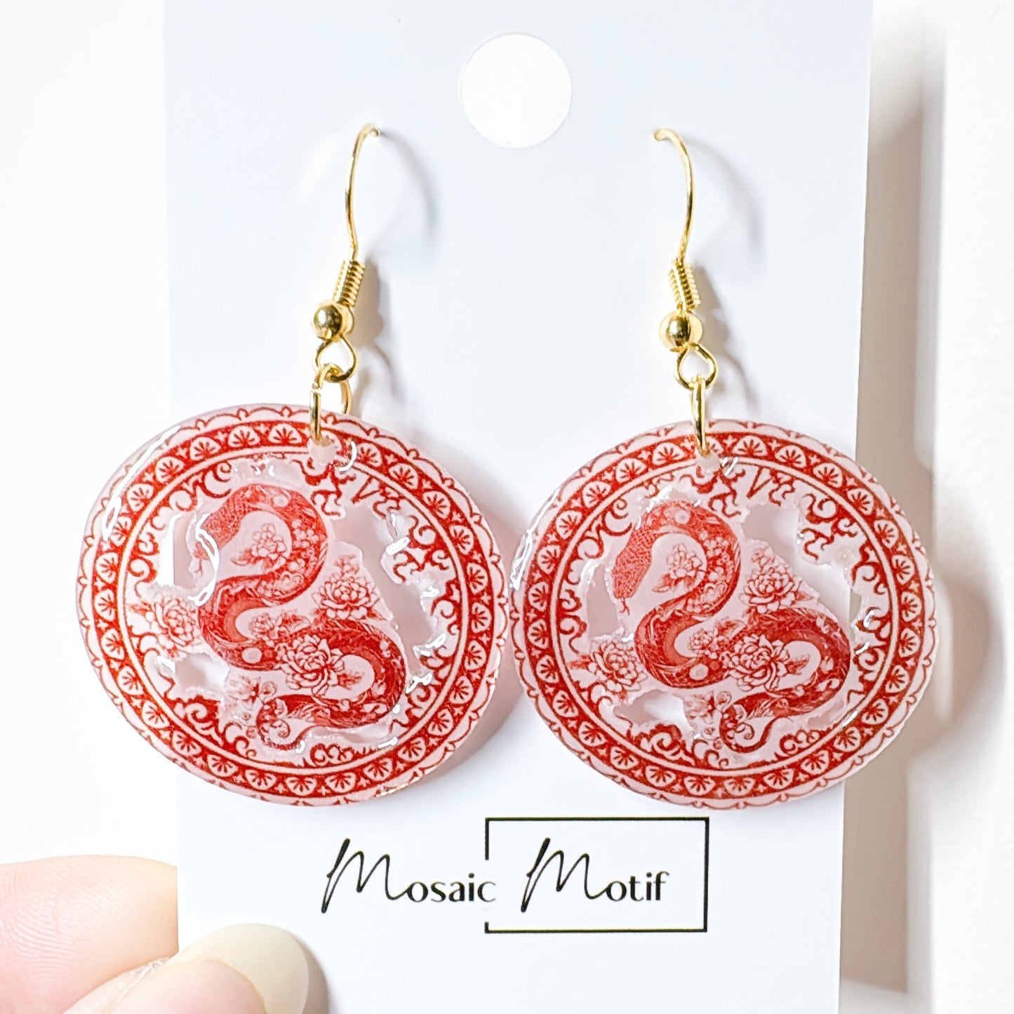 CNY - Snake cut out dangle earrings