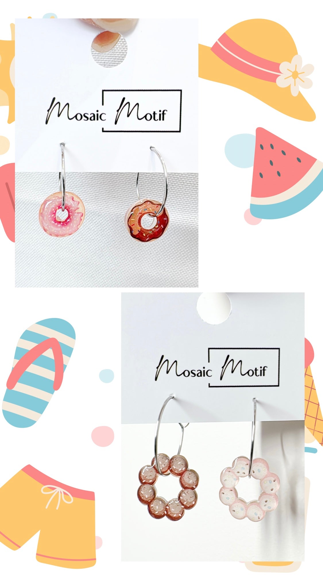 Summer collection stud earrings (multiple styles)
