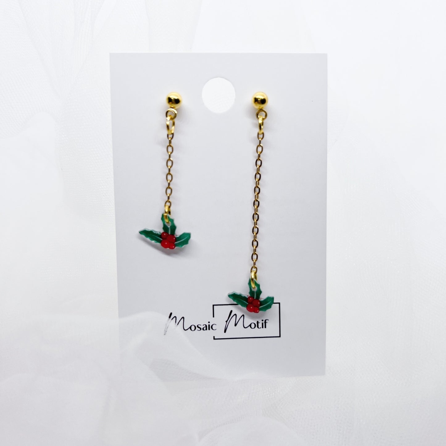 Xmas long dangle - Twigs and berry