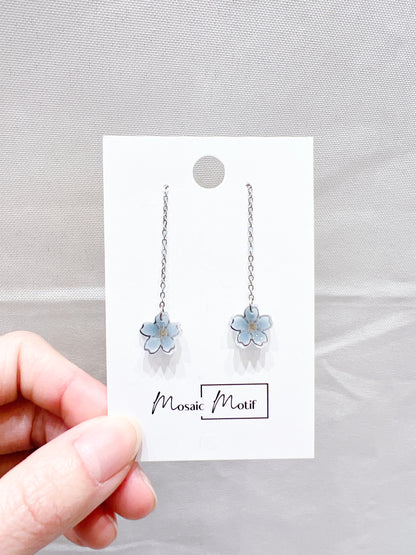Floral earrings - thread (multiple colours)