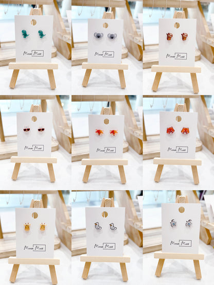 Animals stud earrings (30+ styles)