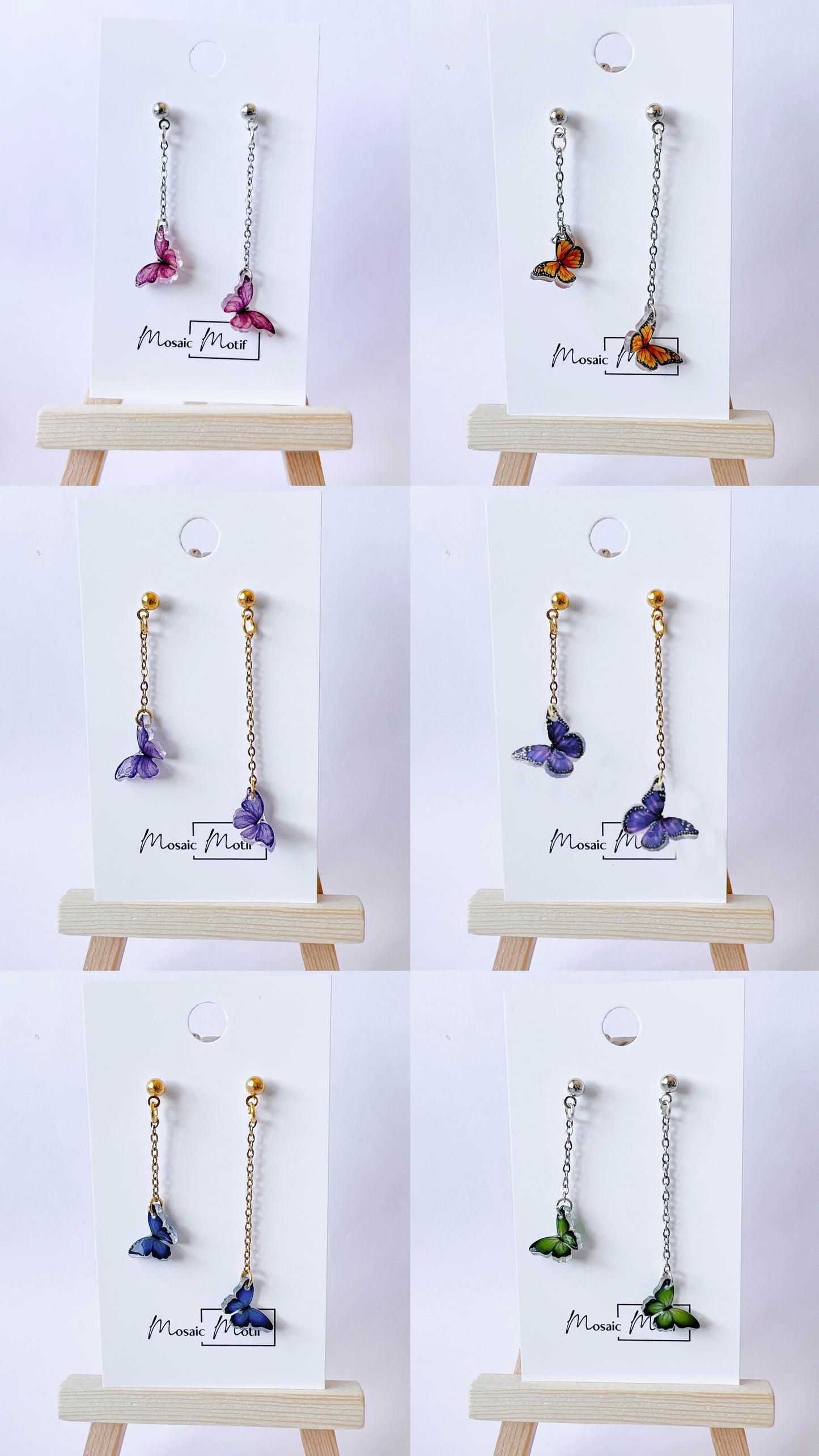 Butterfly earrings (multiple colours)