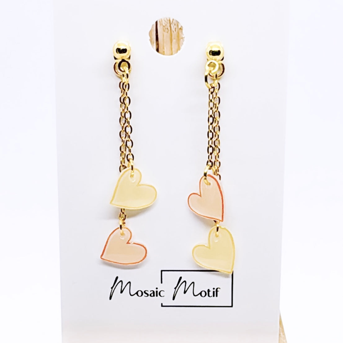 Valentine - double heart dangle earrings (multiple colours combination)