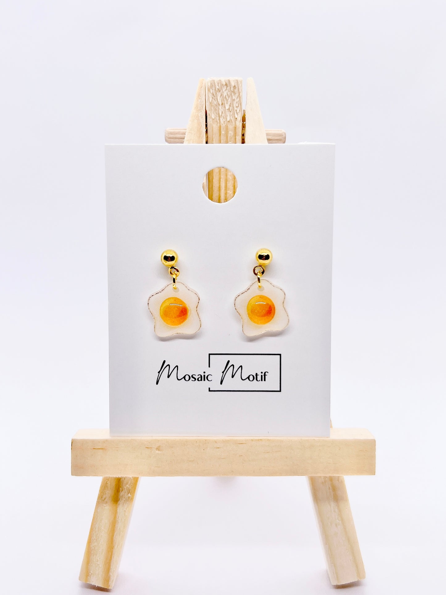 Breakfast earrings stud (toast, bacon, egg, mushroom, avocado)