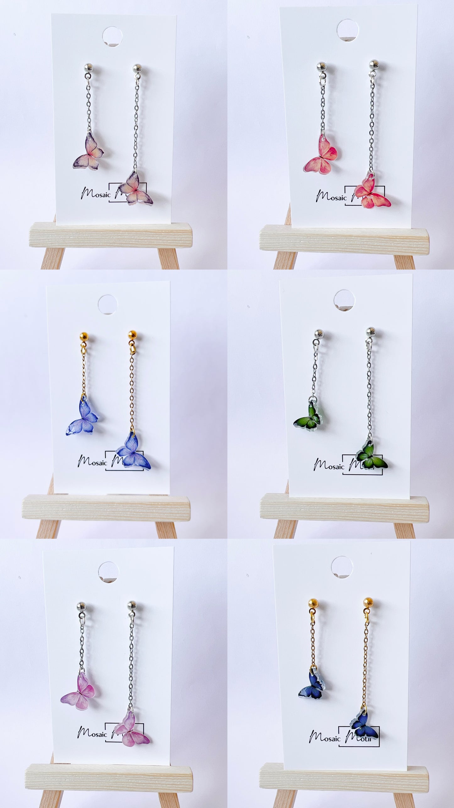 Butterfly earrings (multiple colours)