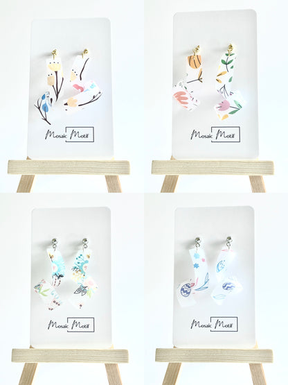 Spiral dangle earrings (Spring)