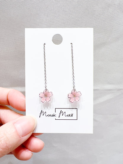 Floral earrings - thread (multiple colours)