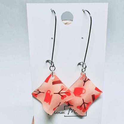 Handkerchief mini dangle earrings (Autumn vibe)