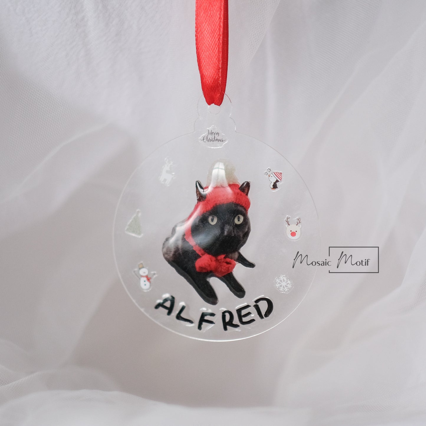 (🐾) Custom Pet Portrait Acrylic Ornament