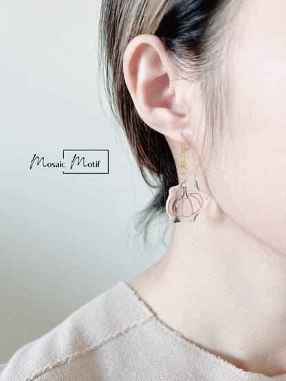 Halloween dangle earrings - Pumpkin doodle