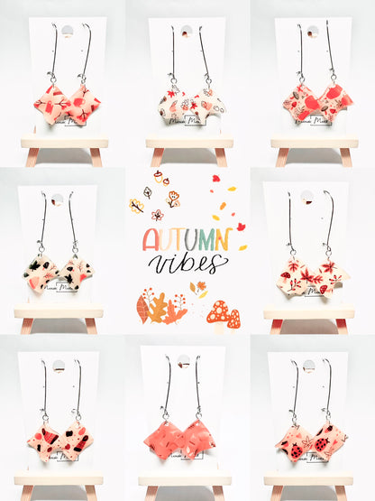 Handkerchief mini dangle earrings (Autumn vibe)