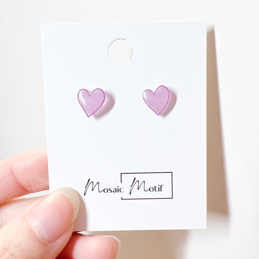 Heart acrylic stud earrings (multiple colours)