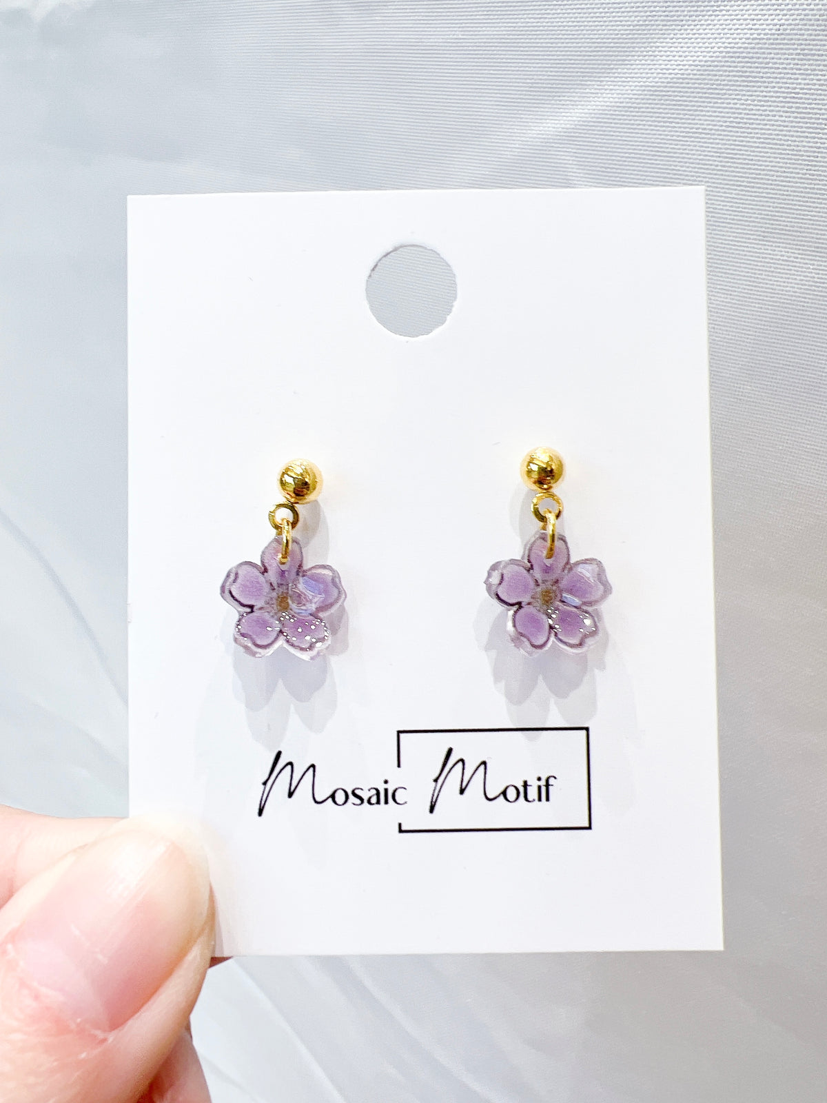 Floral Dangle Earrings | Mosaic Motif