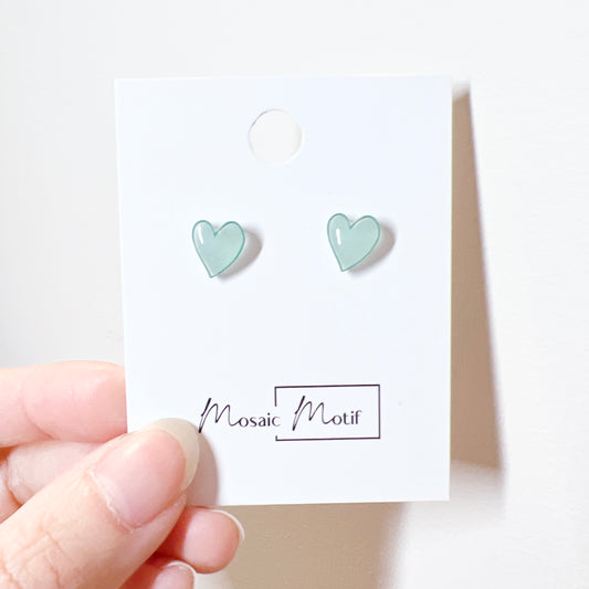 Valentine - heart acrylic stud earrings (multiple colours)