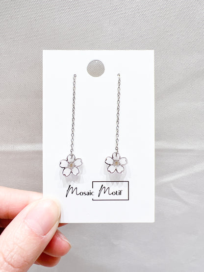 Floral earrings - thread (multiple colours)