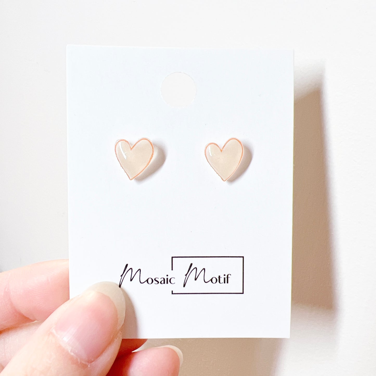 Valentine - heart acrylic stud earrings (multiple colours)