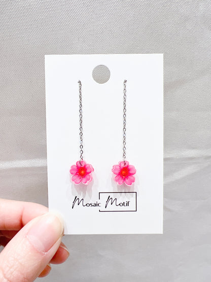 Floral earrings - thread (multiple colours)