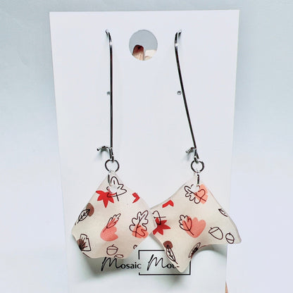 Handkerchief mini dangle earrings (Autumn vibe)