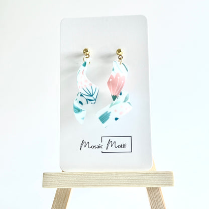 Spiral dangle earrings (Spring)