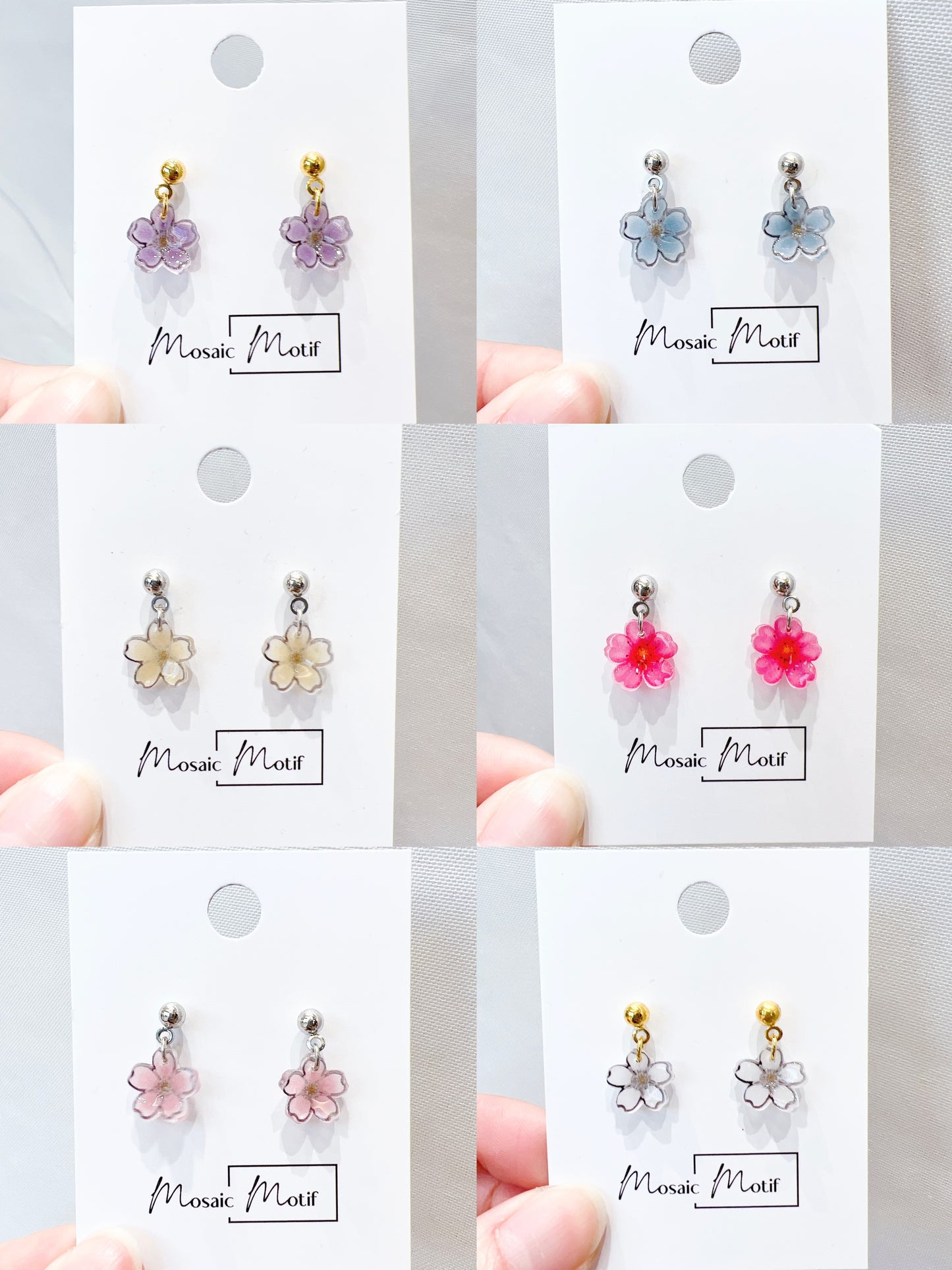 Floral earnings - dangle (multiple colours)