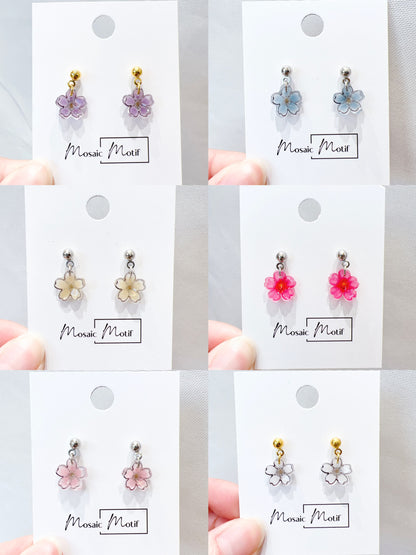 Floral earrings - dangle (multiple colours)