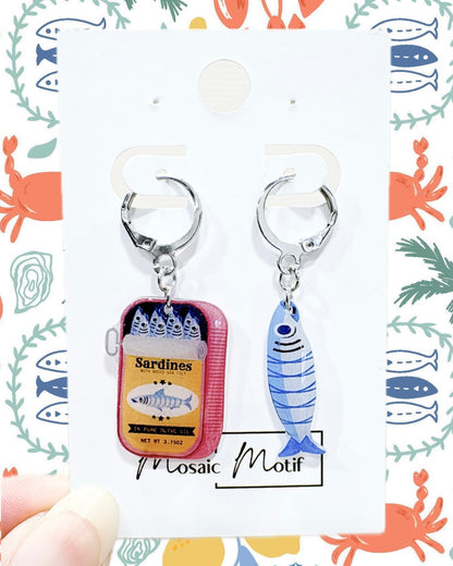 Sardine dangle earrings (multiple designs)