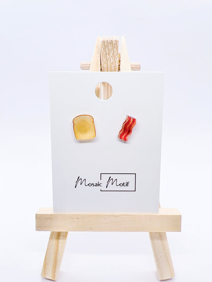 Breakfast stud earrings (toast & bacon, egg, mushroom, avocado)