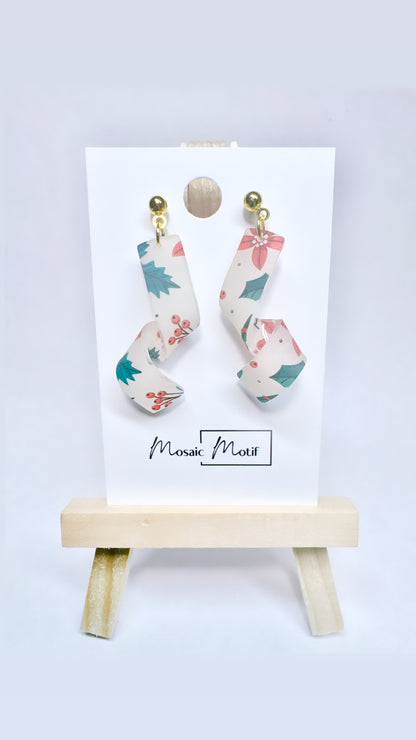 Spiral dangle earrings (Winter vibe)