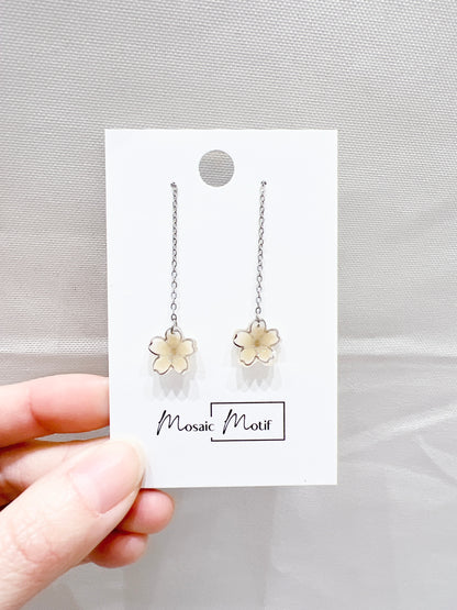 Floral earrings - thread (multiple colours)