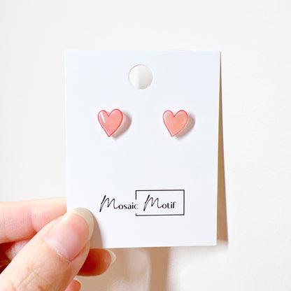 Heart acrylic stud earrings (multiple colours)