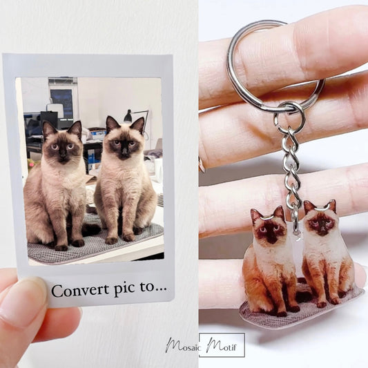 (🐾) Custom Pet Portrait - Keychain