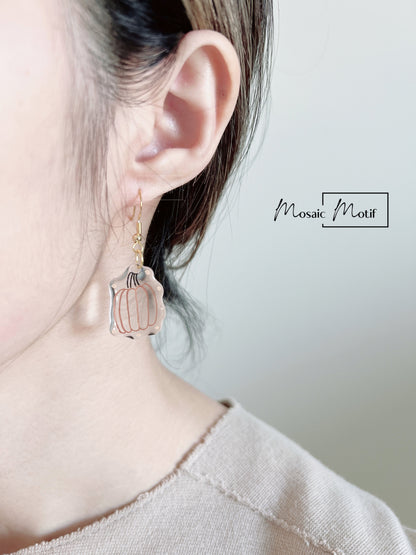 Halloween dangle earrings - Pumpkin doodle