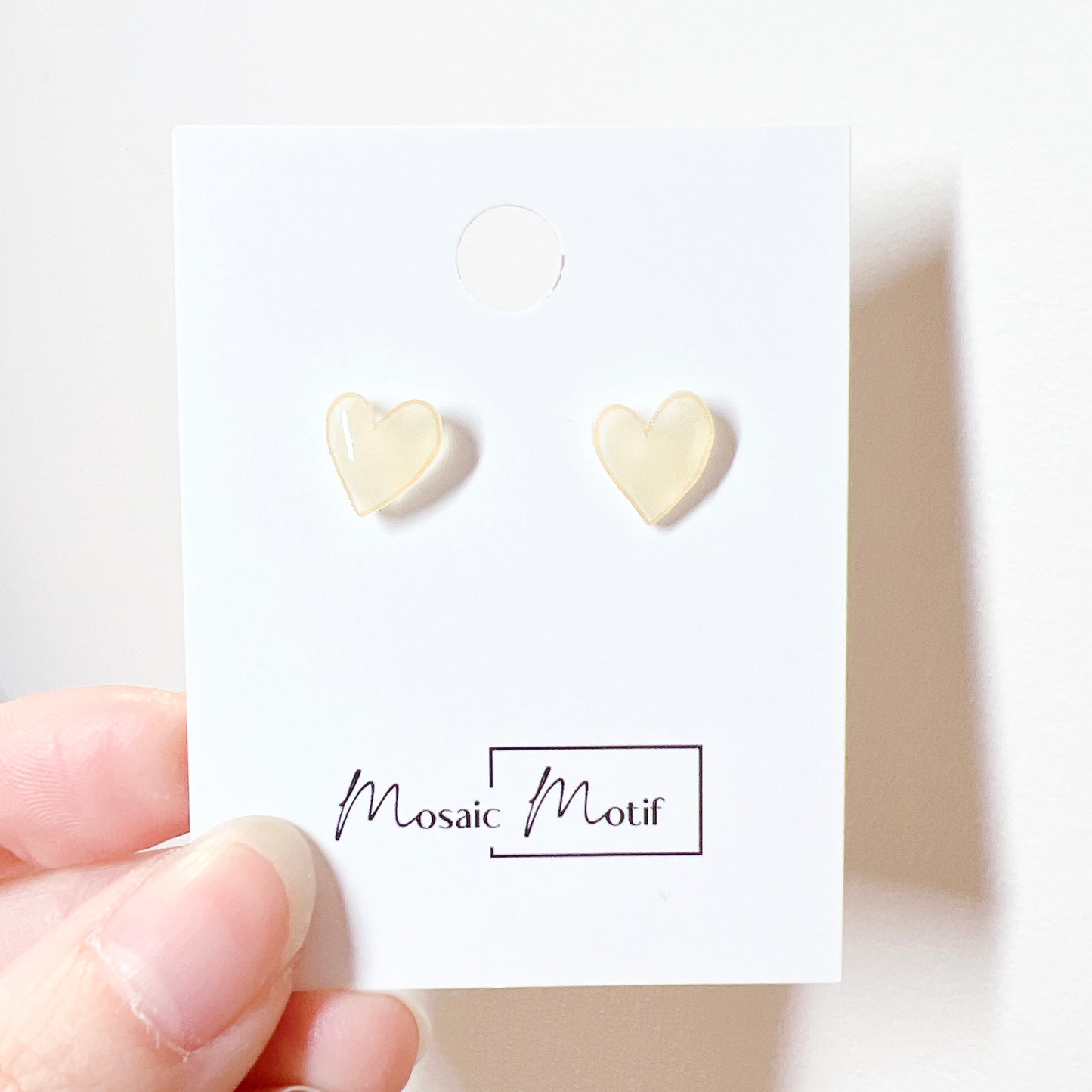 Valentine - heart acrylic stud earrings (multiple colours)