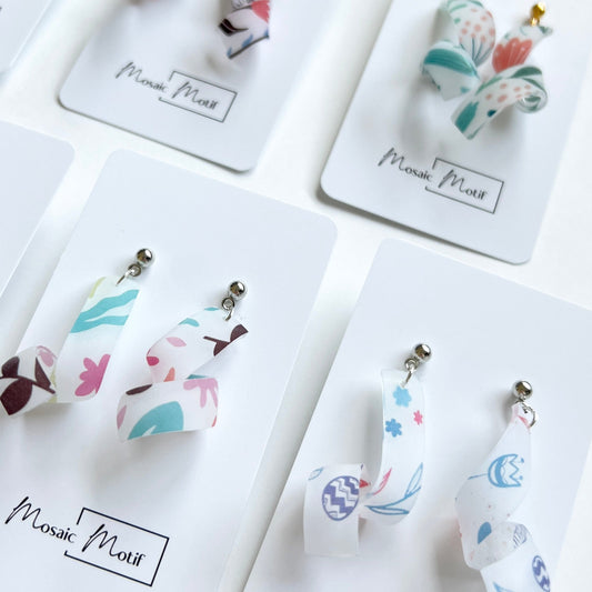 Spiral dangle earrings (Spring)