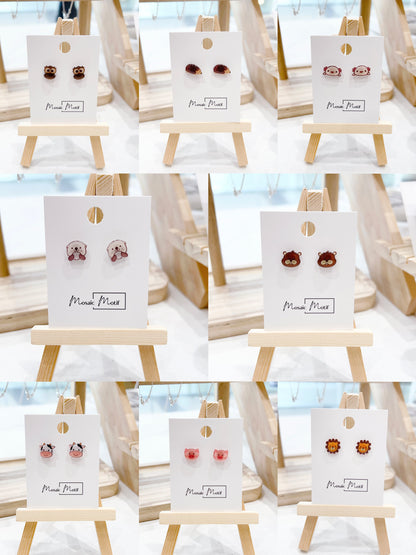 Animals stud earrings (30+ styles)