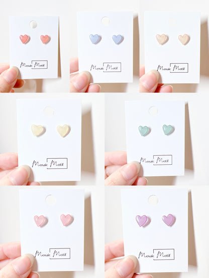 Heart acrylic stud earrings (multiple colours)