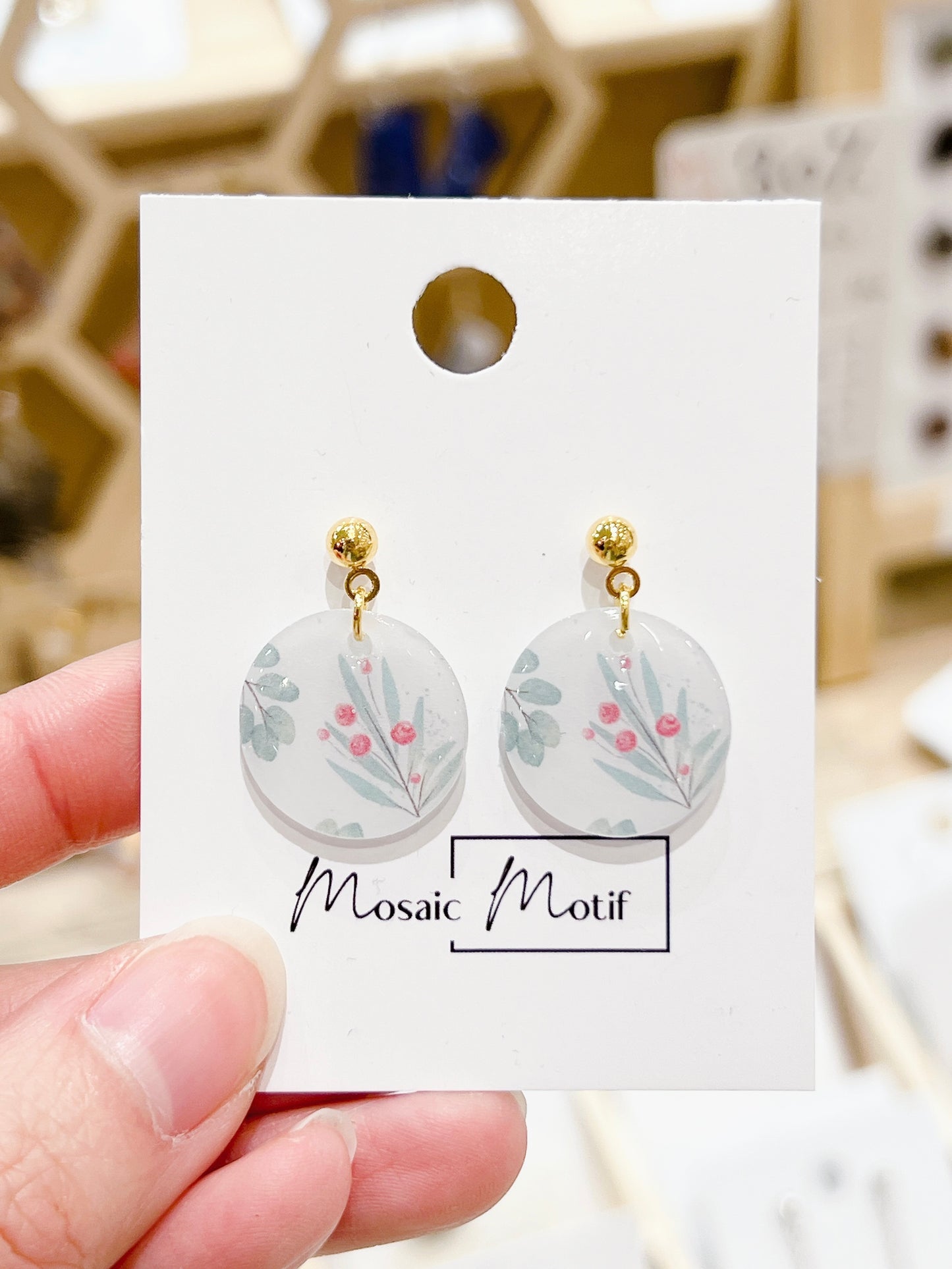 Floral stone dangle (multiple colours)