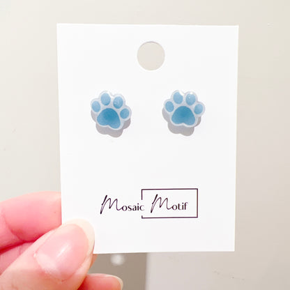 Pet paw stud earrings (multiple colours)
