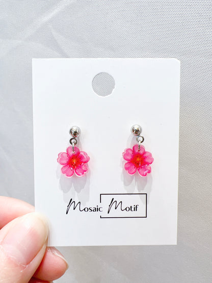 Floral earrings - dangle (multiple colours)