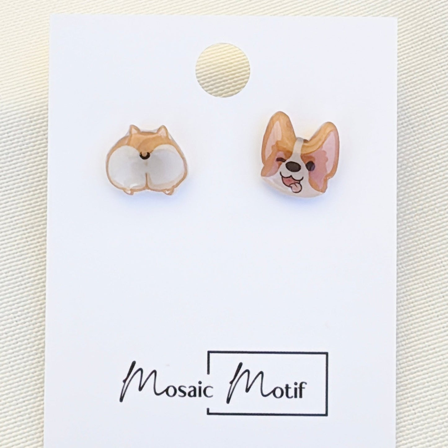 (🐾) Earrings stud - dog earrings (multiple colour)