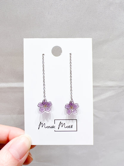 Floral earrings - thread (multiple colours)