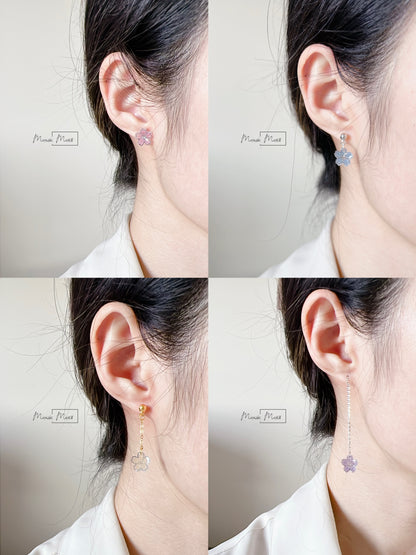 Floral earnings - stud (multiple colours)