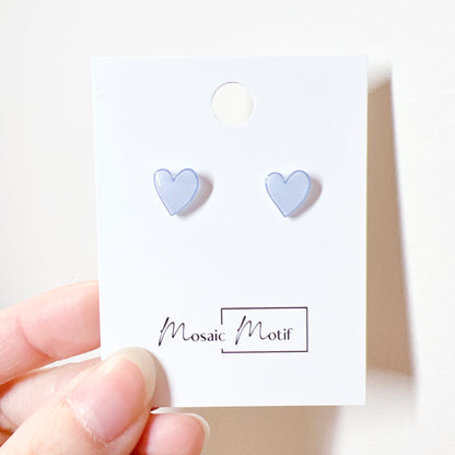 Heart acrylic stud earrings (multiple colours)