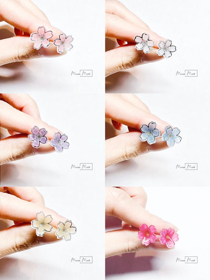 Floral earnings - stud (multiple colours)