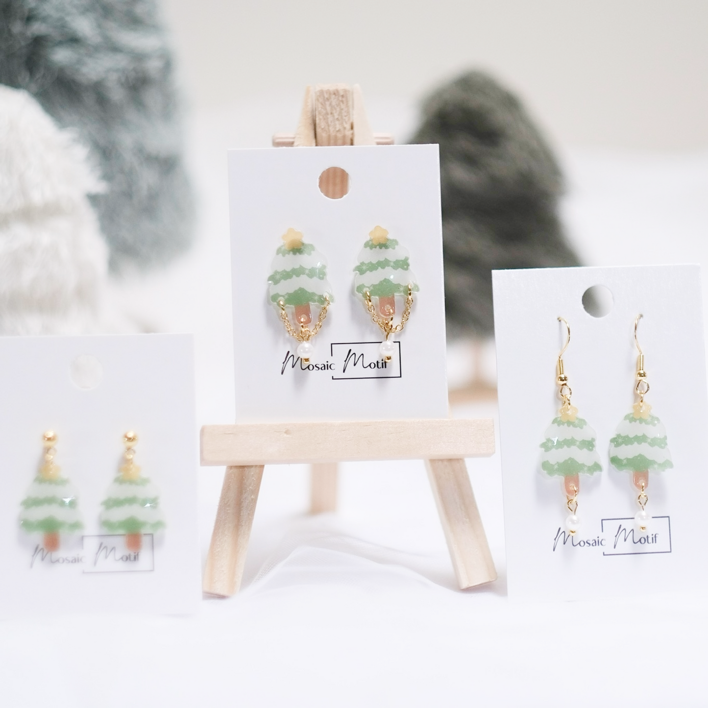 Xmas Tree earrings - chain