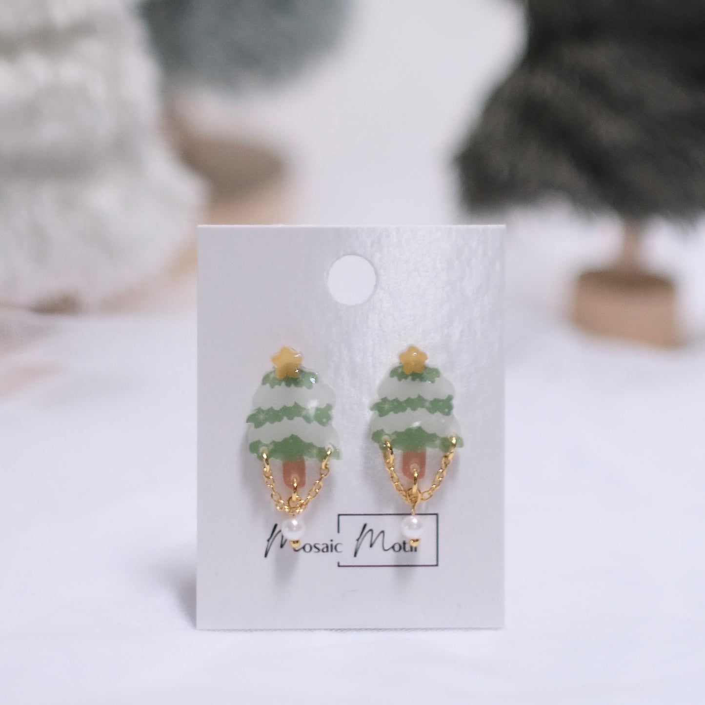Xmas Tree earrings - chain