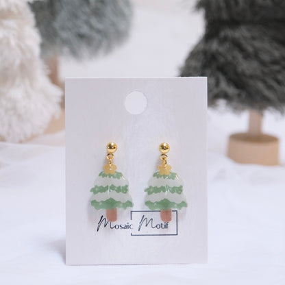 Xmas Christmas Tree earrings - dangle earrings