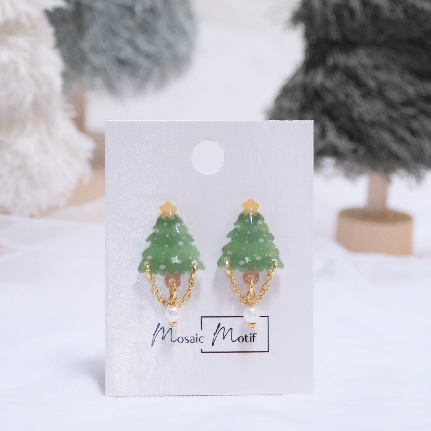 Xmas Tree earrings - chain